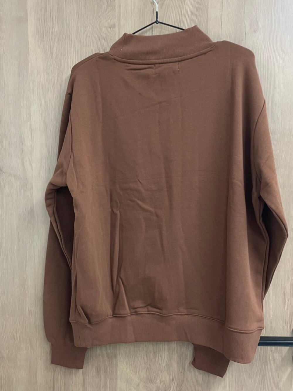 Parke Brown White Varsity Mock Neck Sweatshirt - Picture 7 of 8